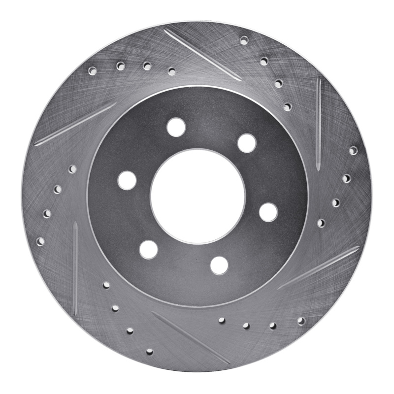 Picture of R1 97-02 Dodge Dakota 4WD Front Right Drilled & Slotted Silver Brake Rotor