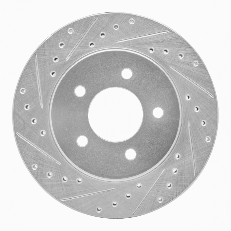 Picture of R1 91-02 Chrysler Grand Voyager Front Left Drilled & Slotted Silver Brake Rotor