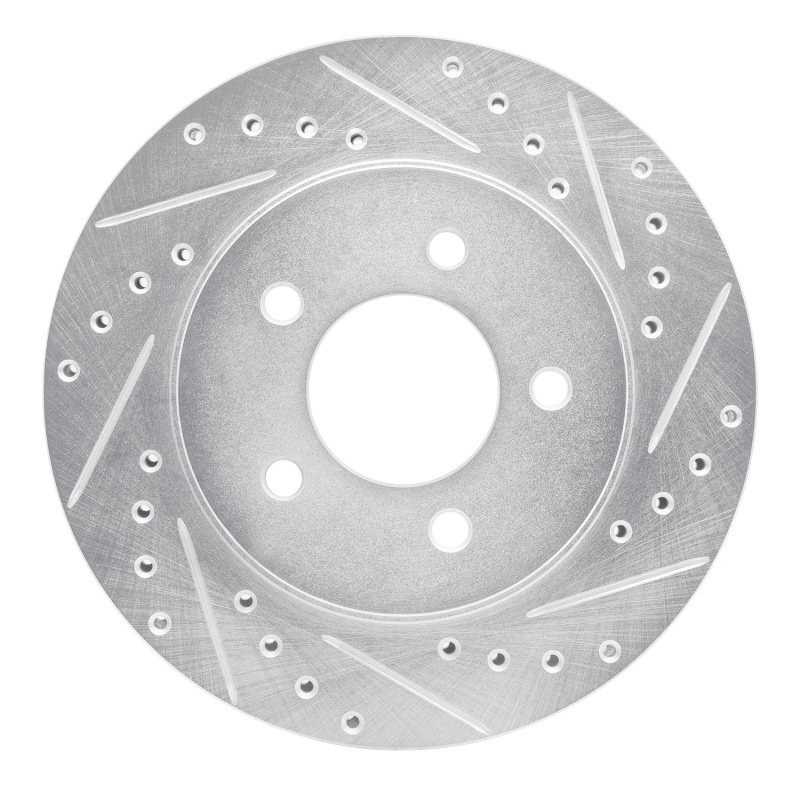 Picture of R1 91-02 Chrysler Voyager Front Right Drilled & Slotted Silver Brake Rotor