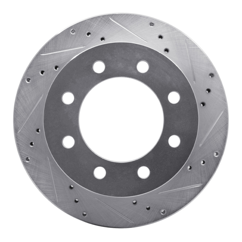 Picture of R1 00-02 Dodge Ram 3500 Front Right Drilled & Slotted Silver Brake Rotor