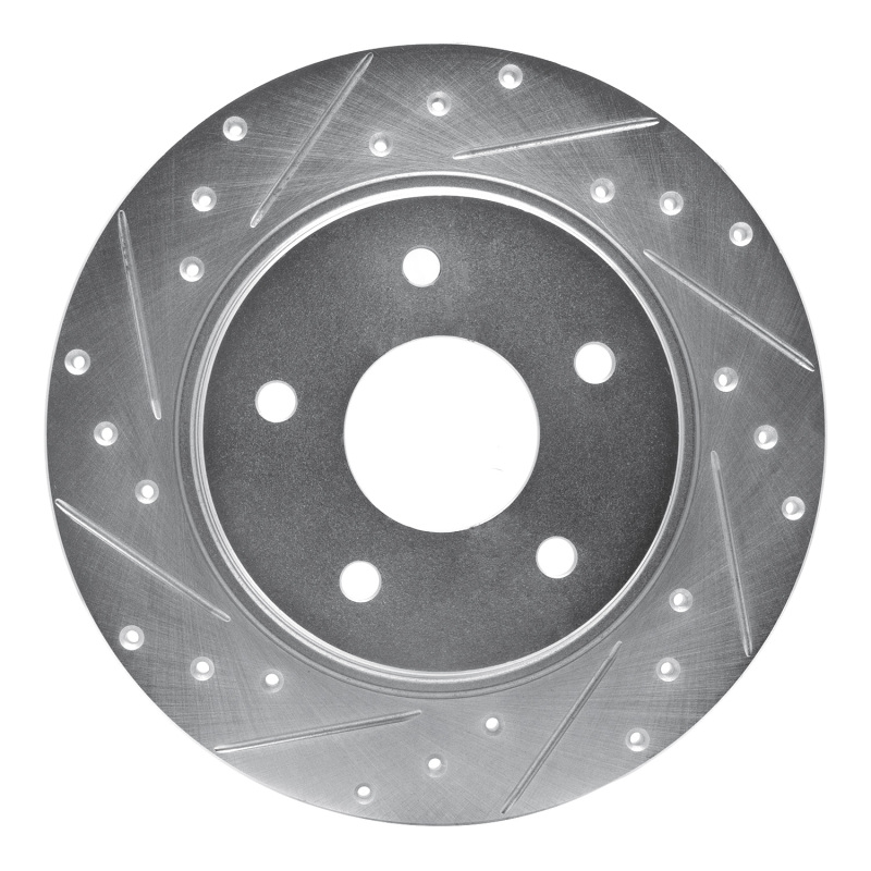 Picture of R1 08-16 Chrysler Town & Country Rear Left Drilled & Slotted Silver Brake Rotor
