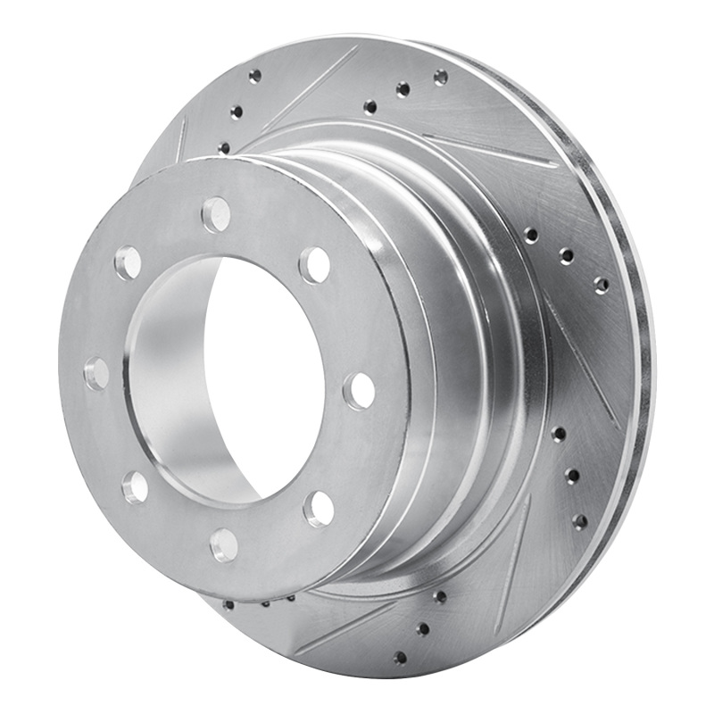 Picture of R1 03-08 Dodge Ram 2500 Rear Left Drilled & Slotted Silver Brake Rotor