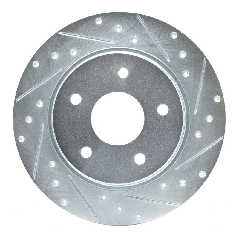 Picture of R1 08-16 Chrysler Town & Country Rear Right Drilled & Slotted Silver Brake Rotor