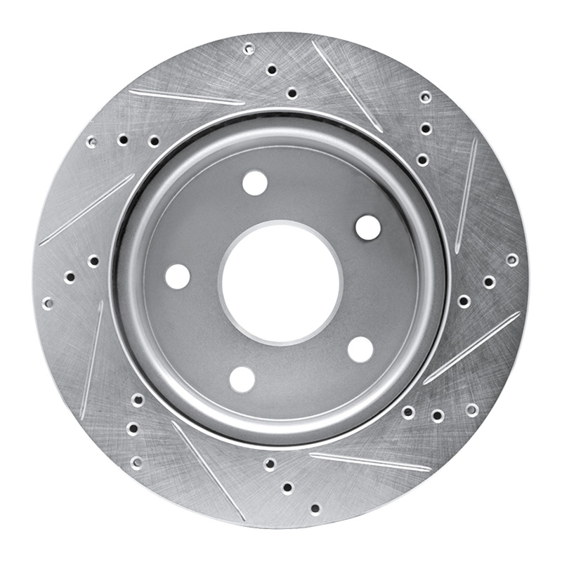 Picture of R1 05-11 Dodge Dakota 4WD Front Left Drilled & Slotted Silver Brake Rotor