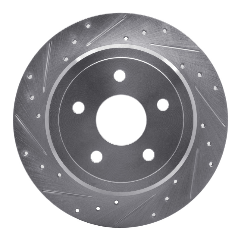 Picture of R1 05-10 Jeep Commander Rear Left Drilled & Slotted Silver Brake Rotor