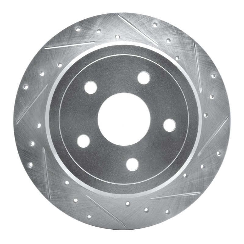 Picture of R1 05-10 Jeep Commander Rear Right Drilled & Slotted Silver Brake Rotor