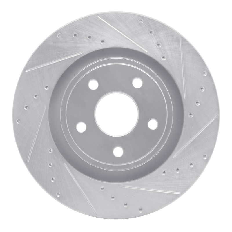 Picture of R1 06-10 Jeep Grand Cherokee Front Right Drilled & Slotted Silver Brake Rotor