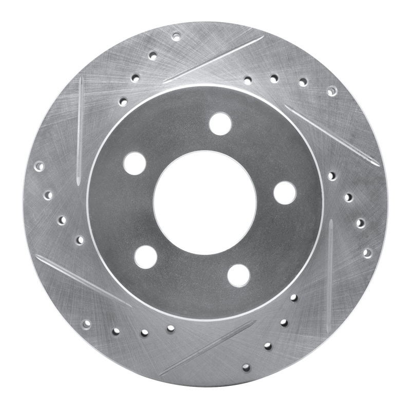 Picture of R1 90-99 Jeep Cherokee Front Left Drilled & Slotted Silver Brake Rotor