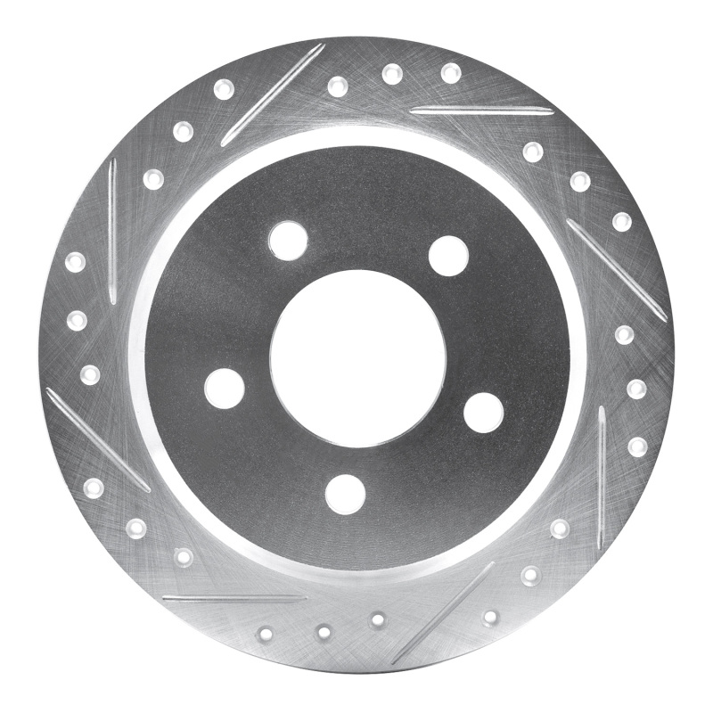 Picture of R1 93-98 Jeep Grand Wagoneer Rear Left Drilled & Slotted Silver Brake Rotor