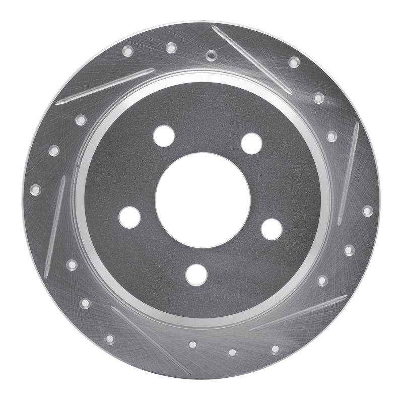 Picture of R1 93-98 Jeep Grand Wagoneer Rear Right Drilled & Slotted Silver Brake Rotor