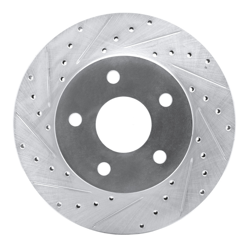 Picture of R1 99-04 Jeep Grand Cherokee Front Left Drilled & Slotted Silver Brake Rotor