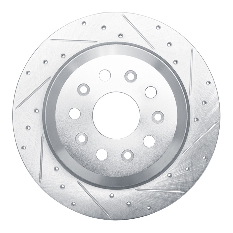 Picture of R1 99-04 Jeep Grand Cherokee Front Right Drilled & Slotted Silver Brake Rotor