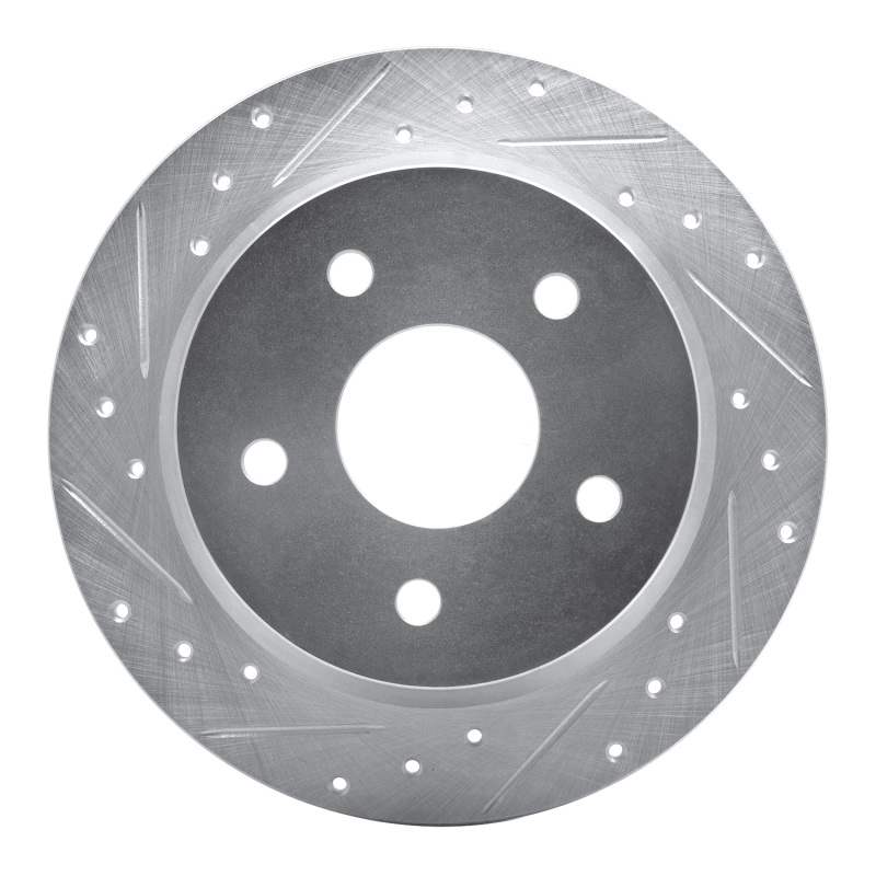 Picture of R1 99-04 Jeep Grand Cherokee Rear Left Drilled & Slotted Silver Brake Rotor