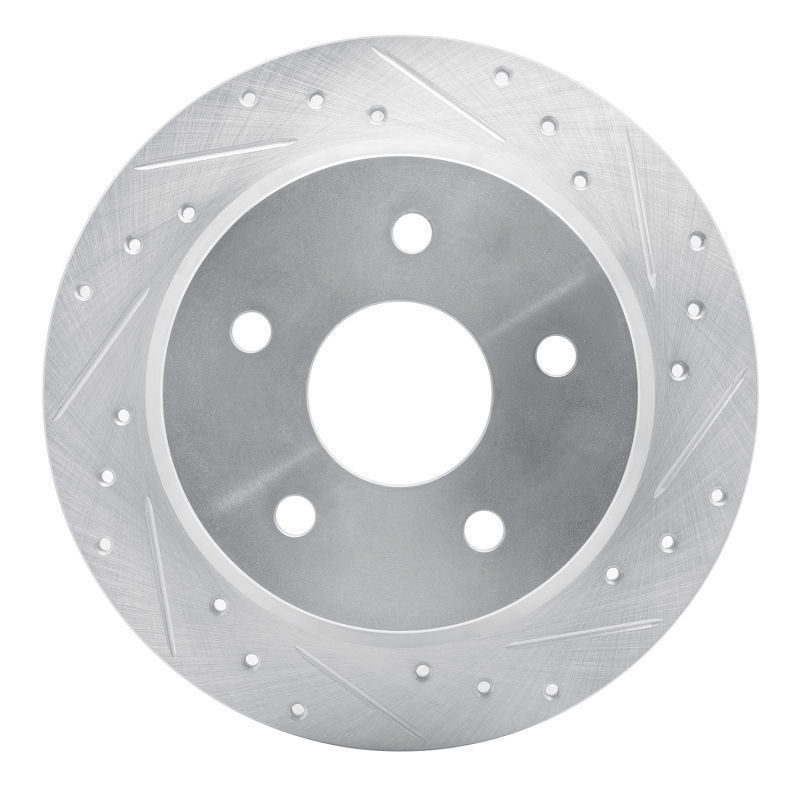 Picture of R1 99-04 Jeep Grand Cherokee Rear Right Drilled & Slotted Silver Brake Rotor
