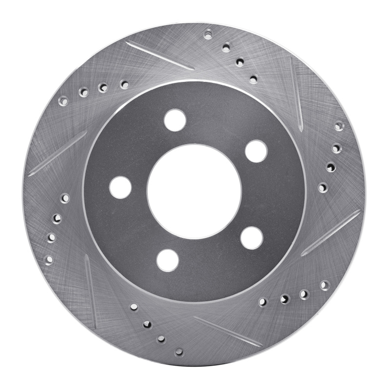 Picture of R1 99-06 Jeep TJ (Canada - See Wrangler for US) Front Right Drilled & Slotted Silver Brake Rotor