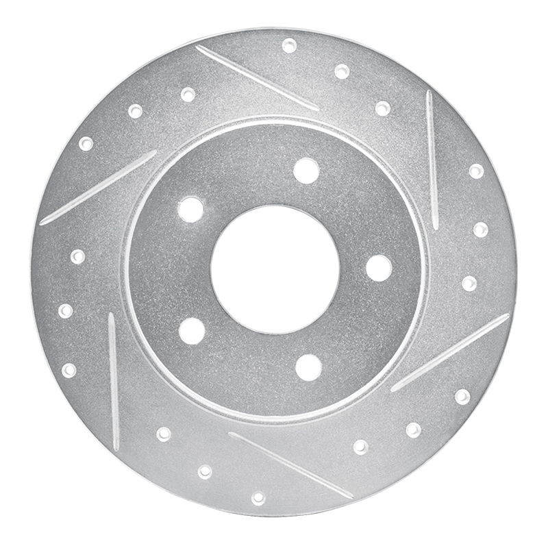 Picture of R1 94-99 Buick Regal Rear Right Drilled & Slotted Silver Brake Rotor