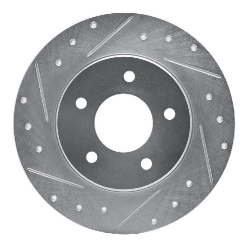 Picture of R1 94-99 Buick Regal Rear Left Drilled & Slotted Silver Brake Rotor