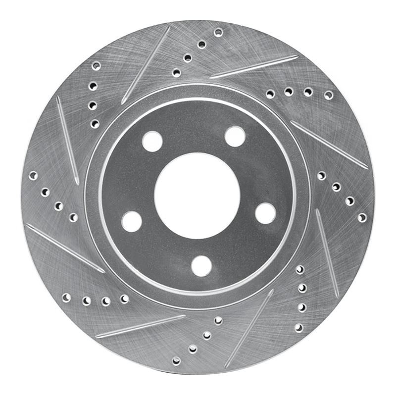 Picture of R1 97-05 Buick Park Avenue Front Left Drilled & Slotted Silver Brake Rotor