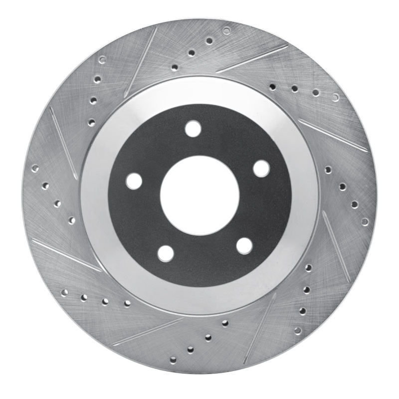 Picture of R1 97-09 Cadillac XLR Right Front Drilled & Slotted Silver Brake Rotor
