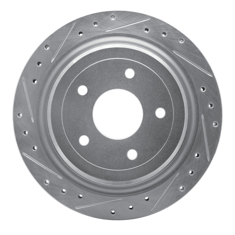 Picture of R1 97-13 Cadillac XLR Rear Left Drilled & Slotted Silver Brake Rotor