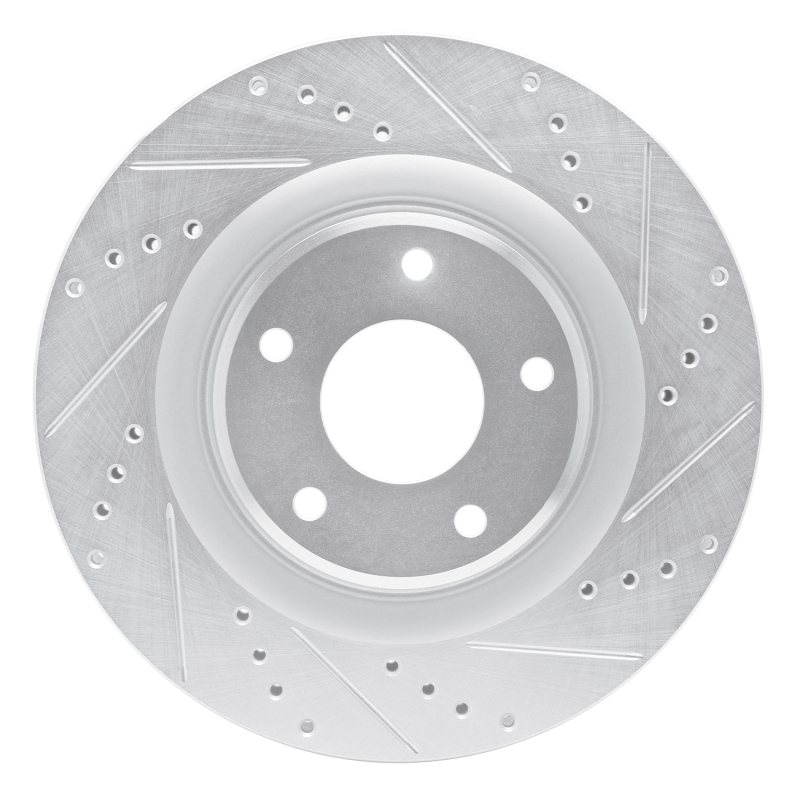 Picture of R1 05-13 Cadillac XLR Front Right Drilled & Slotted Silver Brake Rotor