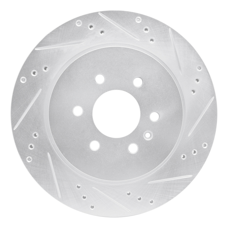 Picture of R1 04-09 Cadillac SRX Rear Right Drilled & Slotted Silver Brake Rotor