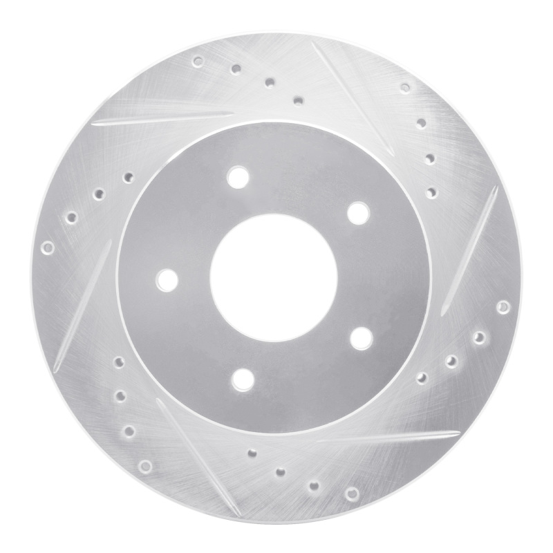 Picture of R1 63-82 Chevrolet Corvette Front Right Drilled & Slotted Silver Brake Rotor