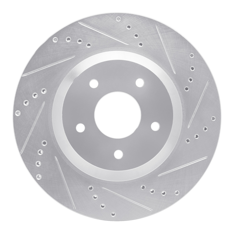 Picture of R1 88-96 Chevrolet Corvette Left Front Drilled & Slotted Silver Brake Rotor