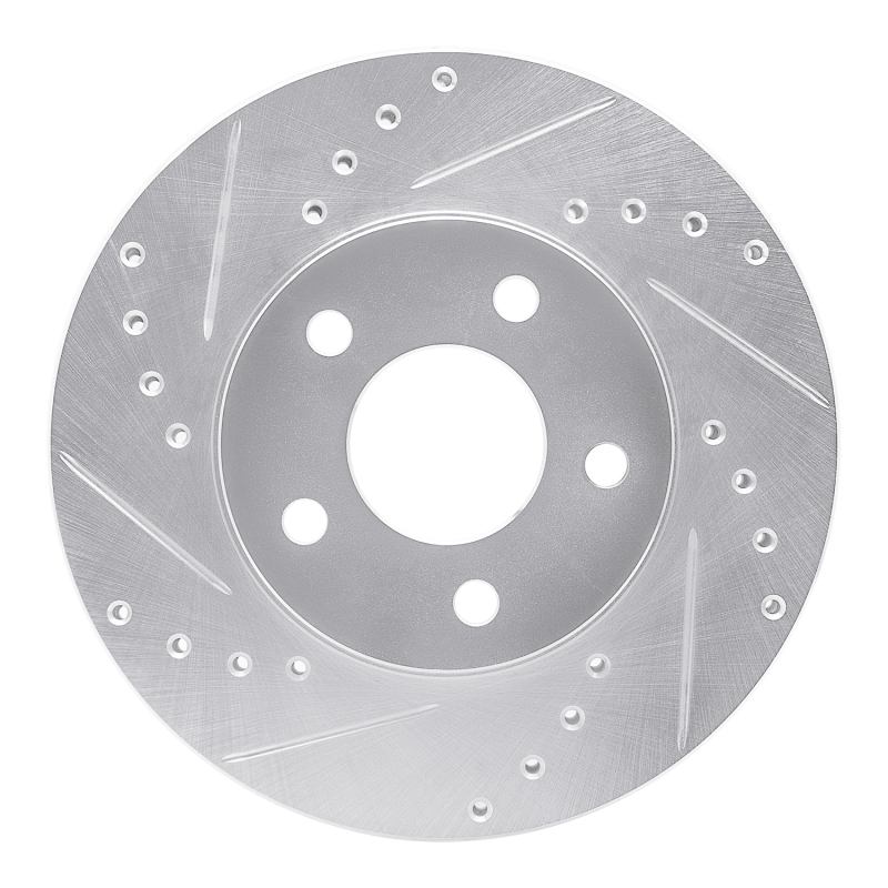 Picture of R1 04-08 Chevrolet Malibu Front Left Drilled & Slotted Silver Brake Rotor