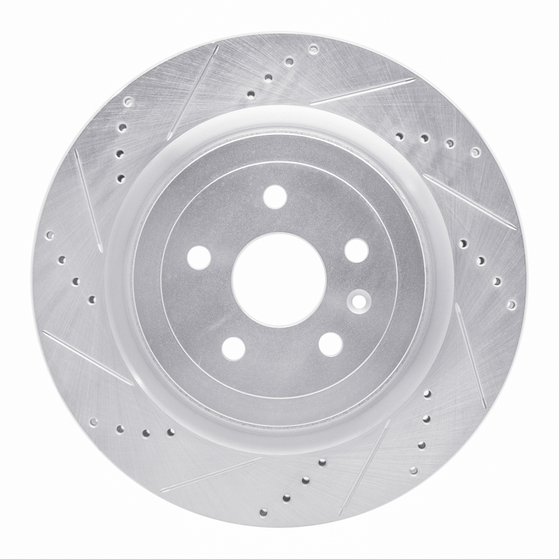 Picture of R1 09-24 Cadillac CTS Rear Left Drilled & Slotted Silver Brake Rotor