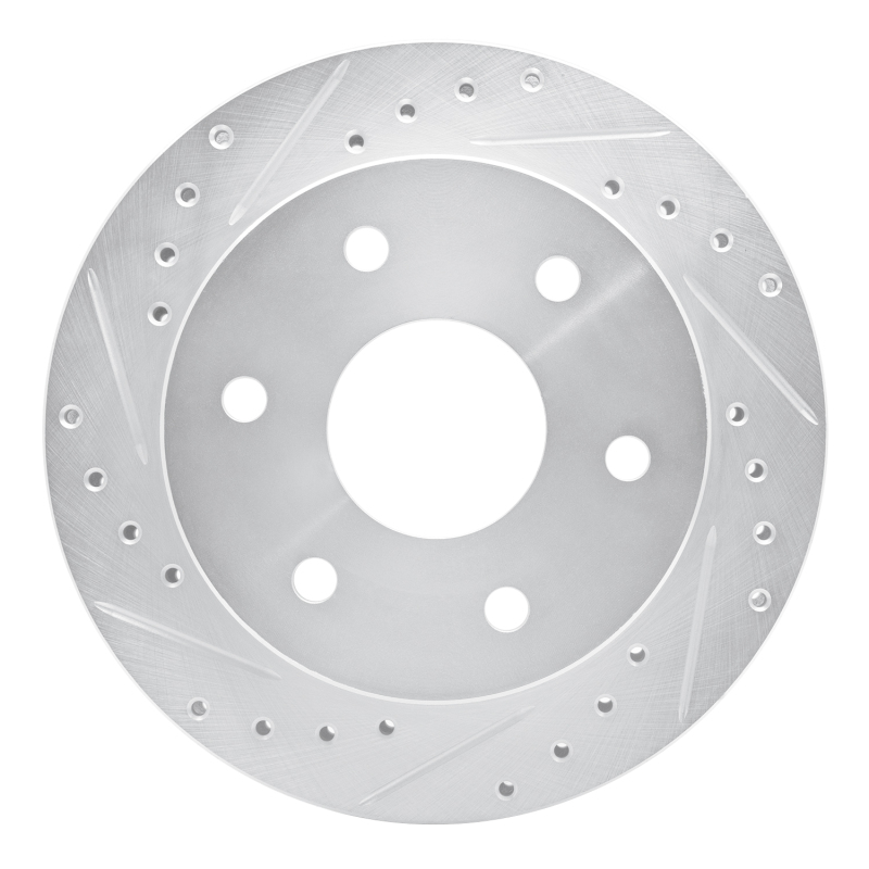 Picture of R1 88-00 Cadillac Escalade Front Left Drilled & Slotted Silver Brake Rotor