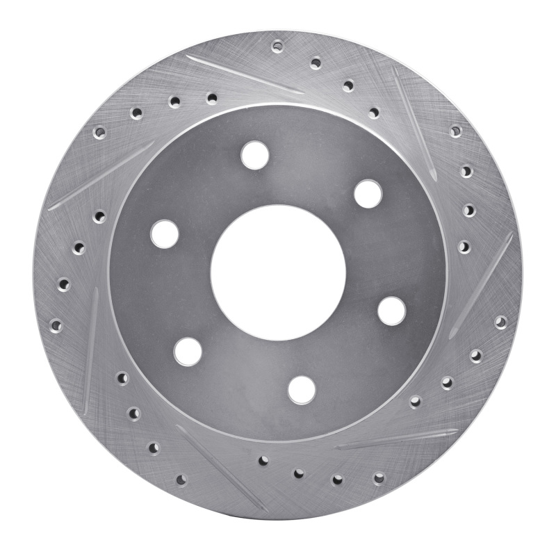Picture of R1 88-00 Cadillac Escalade Front Right Drilled & Slotted Silver Brake Rotor