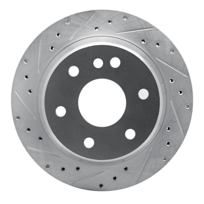 Picture of R1 00-14 Cadillac Escalade Rear Left Drilled & Slotted Silver Brake Rotor