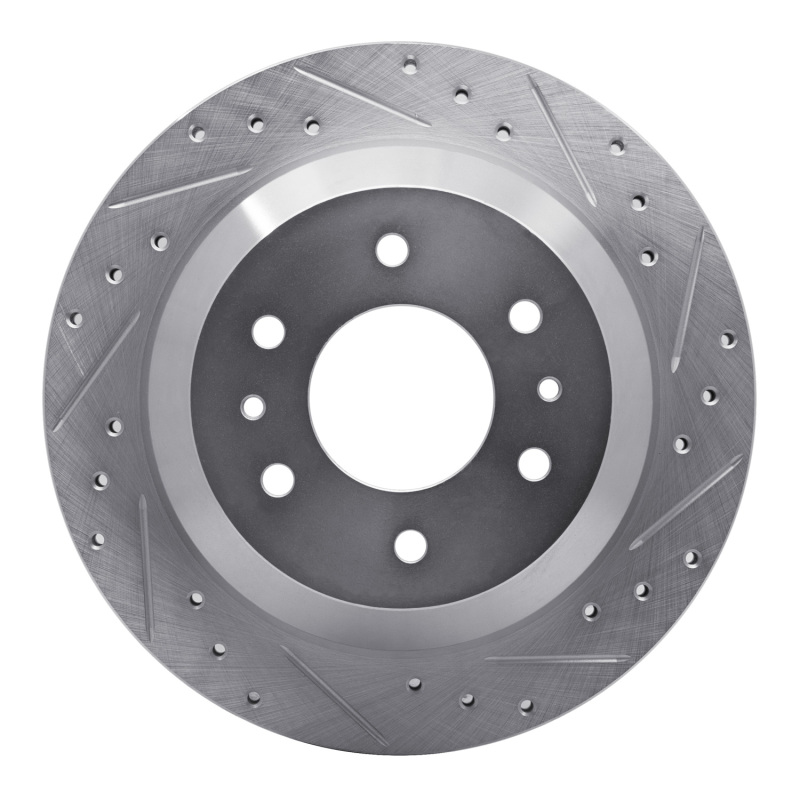 Picture of R1 02-09 Buick Rainier Rear Right Drilled & Slotted Silver Brake Rotor
