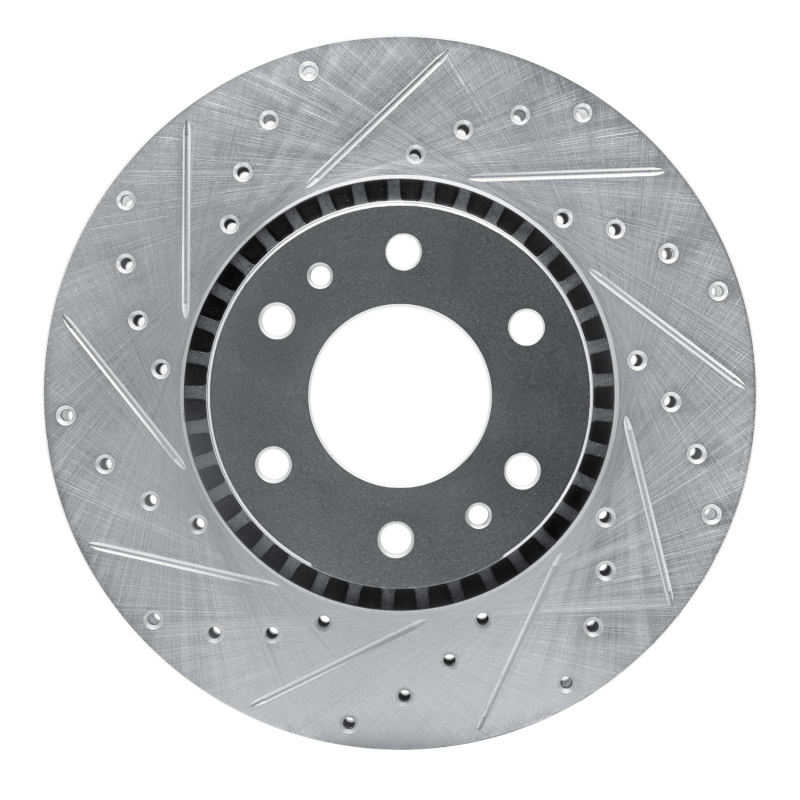 Picture of R1 02-09 Buick Rainier Front Left Drilled & Slotted Silver Brake Rotor