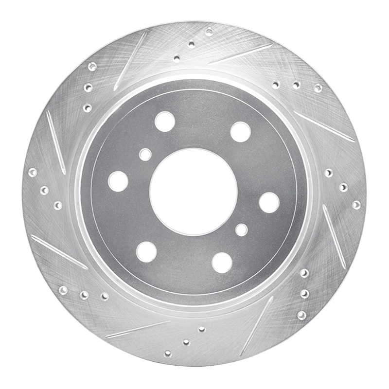 Picture of R1 07-20 Cadillac Escalade EXT Rear Left Drilled & Slotted Silver Brake Rotor