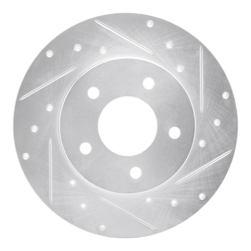Picture of R1 92-05 Buick LeSabre Rear Right Drilled & Slotted Silver Brake Rotor