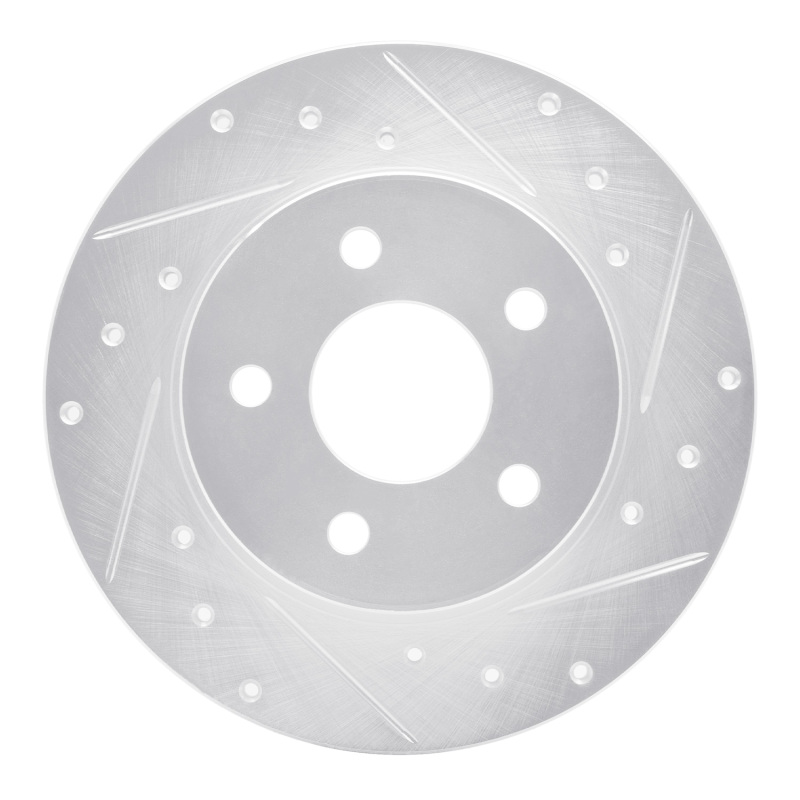 Picture of R1 04-12 Chevrolet Malibu Rear Right Drilled & Slotted Silver Brake Rotor