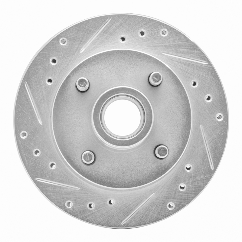 Picture of R1 74-80 Ford Mustang II Front Left Drilled & Slotted Silver Brake Rotor