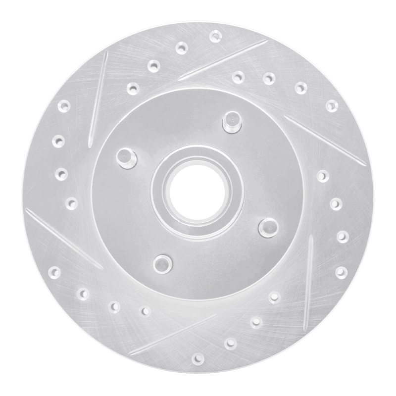 Picture of R1 78-93 Ford Thunderbird Front Left Drilled & Slotted Silver Brake Rotor