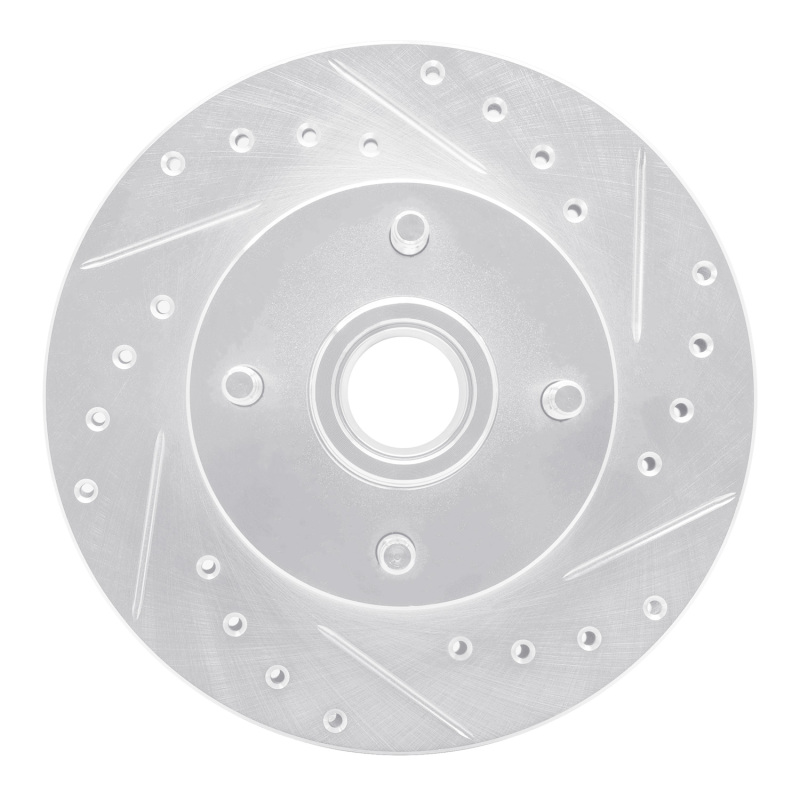 Picture of R1 78-93 Ford Granada Front Right Drilled & Slotted Silver Brake Rotor