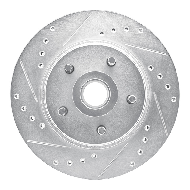 Picture of R1 82-87 Ford Mustang Front Left Drilled & Slotted Silver Brake Rotor