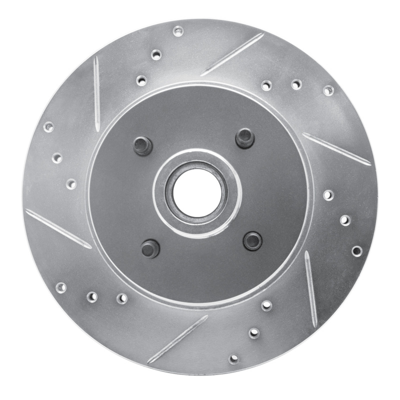 Picture of R1 87-93 Ford Mustang Front Left Drilled & Slotted Silver Brake Rotor