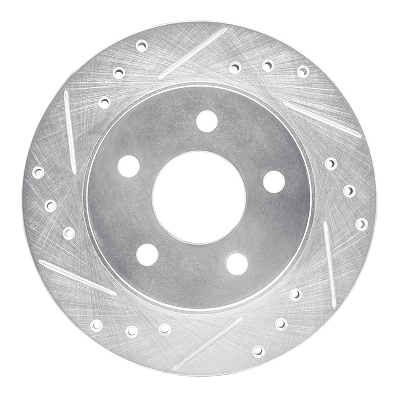 Picture of R1 93-98 Ford Thunderbird Rear Left Drilled & Slotted Silver Brake Rotor