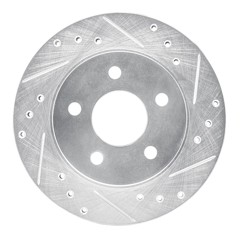 Picture of R1 93-98 Ford Thunderbird Rear Right Drilled & Slotted Silver Brake Rotor