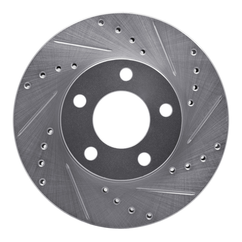 Picture of R1 94-04 Ford Mustang Front Right Drilled & Slotted Silver Brake Rotor