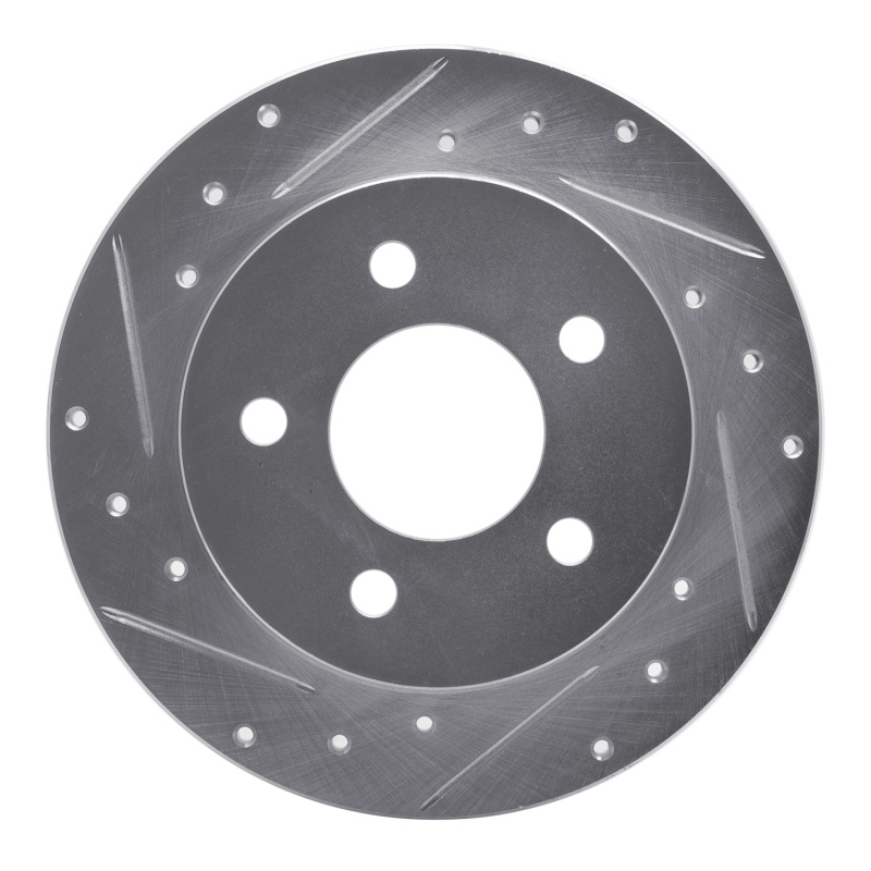 Picture of R1 94-04 Ford Mustang Rear Left Drilled & Slotted Silver Brake Rotor