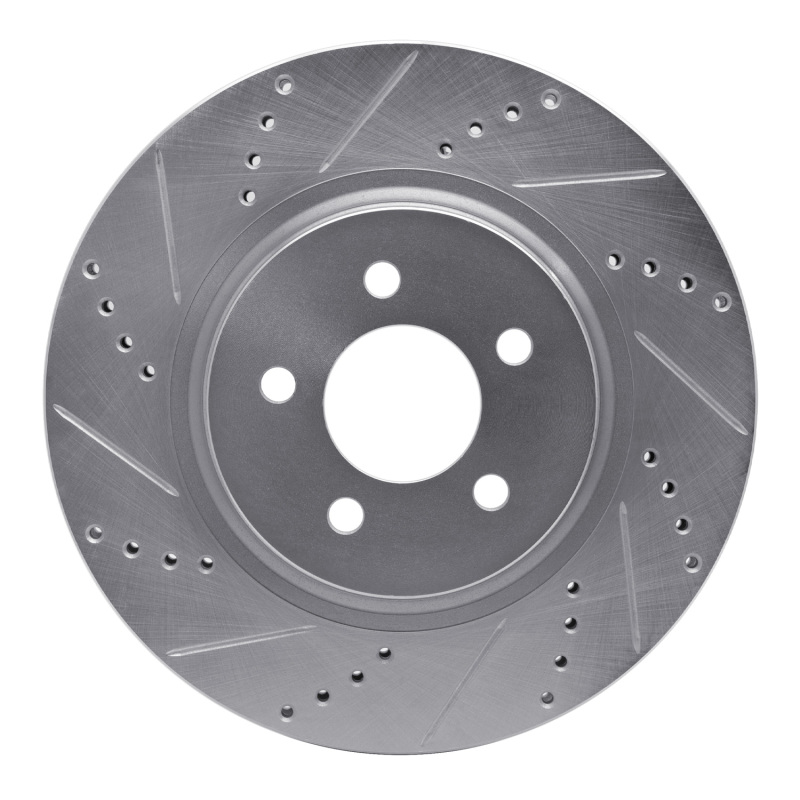 Picture of R1 94-04 Ford Mustang Front Left Drilled & Slotted Silver Brake Rotor