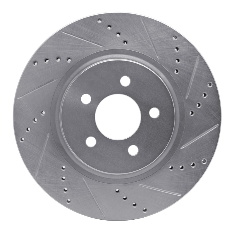 Picture of R1 94-04 Ford Mustang Front Right Drilled & Slotted Silver Brake Rotor