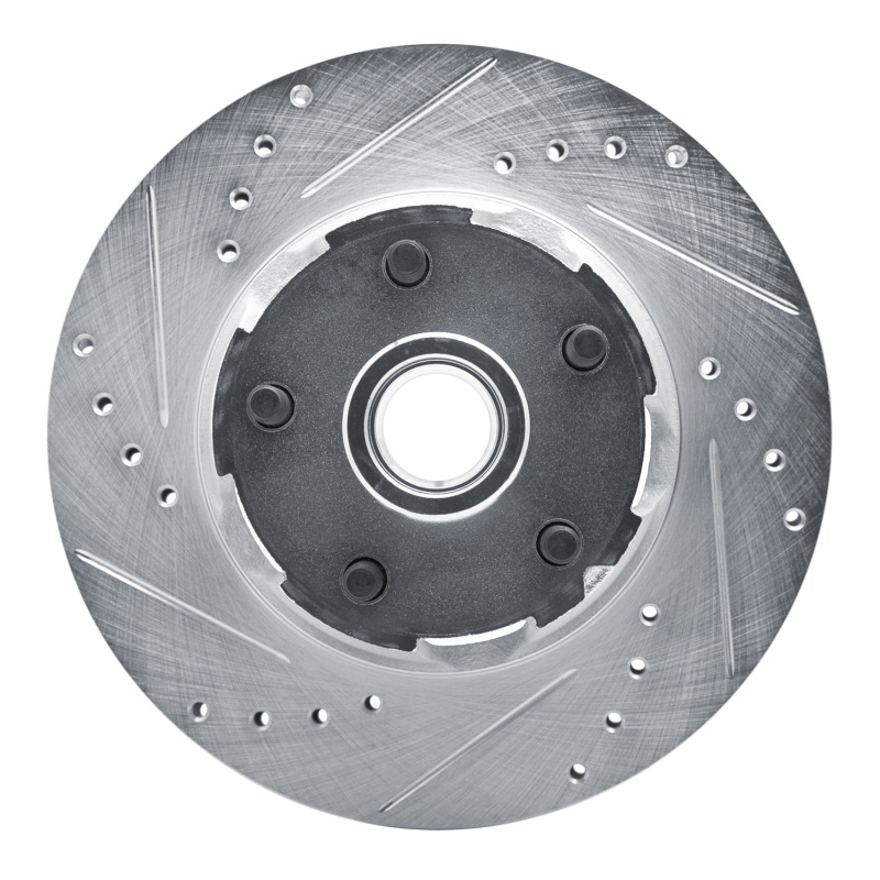 Picture of R1 65-67 Ford Falcon Front Left Drilled & Slotted Silver Brake Rotor